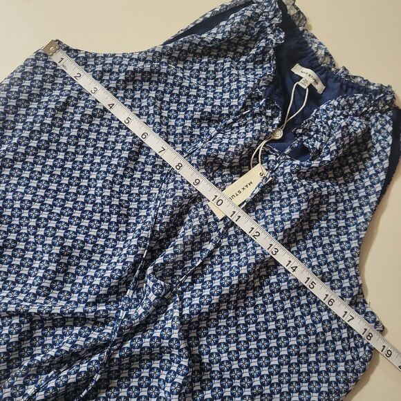Max Studio Women's Navy Print Tank Blouse Top - Picture 5 of 13